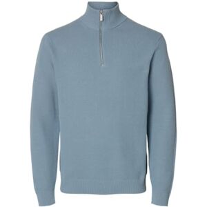 SELECTED MEN Slhdane Ls stickad struktur halv dragkedja Noos, Dammblå, M SELECTED MEN Slhdane Ls stickad struktur halv dragkedja Noos, Dammblå, M