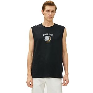 Koton män slogantryck linne crew neck ärmlös, Svart (999), S Koton män slogantryck linne crew neck ärmlös, Svart (999), S