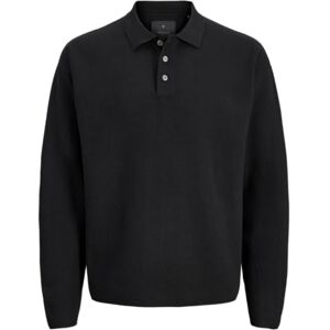 JACK & JONES Jprblabradfort stickad pikétröja, svart, M JACK & JONES Jprblabradfort stickad pikétröja, svart, M