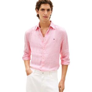 Tommy Hilfiger herr linne bengal rand Rf skjorta MW0MW42400, rosa, L Tommy Hilfiger herr linne bengal rand Rf skjorta MW0MW42400, rosa, L