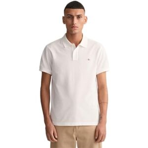 GANT Slim Shield SS Pique pikétröja för män, vit, standard, Vit, L GANT Slim Shield SS Pique pikétröja för män, vit, standard, Vit, L