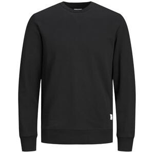 JACK & JONES Herr Grundläggande Tröja Storlek Förstor Langärmad Sweatshirt Pullover Storleksökning Jumper JJEBASIC, Color:Black, Size:5XL JACK & JONES Herr Grundläggande Tröja Storlek Förstor Langärmad Sweatshirt Pullover Storleksökning Jumper JJEBASIC, Color:Black, Size:5XL