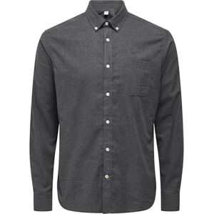 Only & Sons Onsroad Life Reg Melange Ls skjorta långärmad skjorta, svart, S Only & Sons Onsroad Life Reg Melange Ls skjorta långärmad skjorta, svart, S