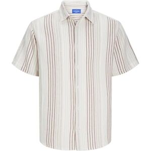 JACK & JONES Jorjoshua Loose Weave Shirt Ss, Brandy brun/ränder:/ränder, L JACK & JONES Jorjoshua Loose Weave Shirt Ss, Brandy brun/ränder:/ränder, L