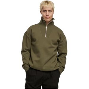 Urban Classics Tröja för män, Cut & Sew Troyer, avslappnad herrtröja med hög krage och halv dragkedja, storlekar S – 5XL, OLIV, XL Urban Classics Tröja för män, Cut & Sew Troyer, avslappnad herrtröja med hög krage och halv dragkedja, storlekar S – 5XL, OLIV, XL