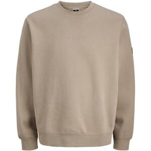 JACK & JONES Herr Jcopoint Sweat Badge Crew Neck Bf, Desert Taupe, S, Öken brungrå, S JACK & JONES Herr Jcopoint Sweat Badge Crew Neck Bf, Desert Taupe, S, Öken brungrå, S