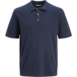 JACK & JONES JACK&JONES JJEEMIL stickad avslappnad pikétröja SS SN, marinblå blazer, S JACK & JONES JACK&JONES JJEEMIL stickad avslappnad pikétröja SS SN, marinblå blazer, S
