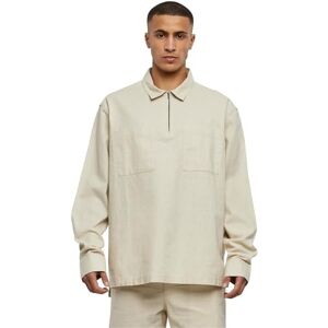 Urban Classics herr bomull linne halv dragkedja skjorta, Mjuk sjögräs, XL Urban Classics herr bomull linne halv dragkedja skjorta, Mjuk sjögräs, XL