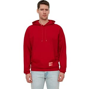 Trendyol Herr Burgundy oversize långärmad klistermärke applikation basic tröja med huva, M Trendyol Herr Burgundy oversize långärmad klistermärke applikation basic tröja med huva, M