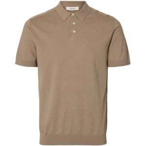 SELECTED FEMME SELECTED MEN Slhberg Ss Knit Polo Noos, Savannah Tan, L SELECTED FEMME SELECTED MEN Slhberg Ss Knit Polo Noos, Savannah Tan, L