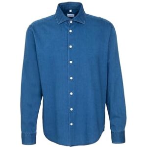 Seidensticker Silkesdekal herr casual skjorta – normal passform – lätt att stryka – Kent krage – långärmad – 100% bomull, blå, 44 SE Seidensticker Silkesdekal herr casual skjorta – normal passform – lätt att stryka – Kent krage – långärmad – 100% bomull, blå, 44 SE