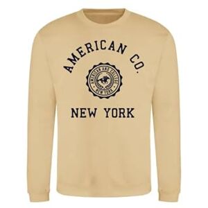 AMERICAN COLLEGE USA Tröja tröja med tryck varma kläder blandade män och kvinnor casual modell ACSCRW4 Beige XXL, Beige färg, XXL AMERICAN COLLEGE USA Tröja tröja med tryck varma kläder blandade män och kvinnor casual modell ACSCRW4 Beige XXL, Beige färg, XXL