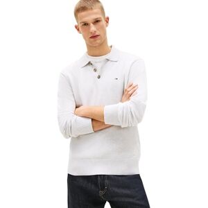 Tommy Jeans herr TJM Slim Essential Polo SWTR Ext DM0DM20304 pullover tröja, grå (isgrå ljung), L Tommy Jeans herr TJM Slim Essential Polo SWTR Ext DM0DM20304 pullover tröja, grå (isgrå ljung), L