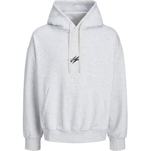 JACK & JONES Jcocnz Berlin Sweat Hood, Vit melange, XL JACK & JONES Jcocnz Berlin Sweat Hood, Vit melange, XL