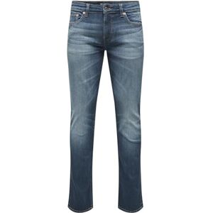 Only & Sons Slim fit jeans för män, Mörk medium blå denim, 30W / 32L Only & Sons Slim fit jeans för män, Mörk medium blå denim, 30W / 32L