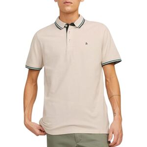 JACK & JONES Herr slim fit pikétröja JJEPAULOS uni sommarskjorta krage kort arm basic piké bomull, Beige – blå, XL JACK & JONES Herr slim fit pikétröja JJEPAULOS uni sommarskjorta krage kort arm basic piké bomull, Beige – blå, XL
