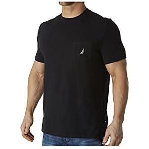 Nautica herr-T-shirt med enfärgad design, rund hals, kort ärm och bröstficka., Svart, XL Nautica herr-T-shirt med enfärgad design, rund hals, kort ärm och bröstficka., Svart, XL