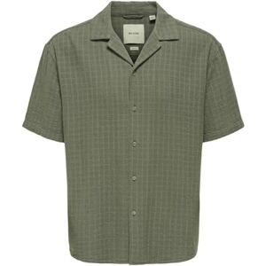 Only & Sons ONSLATHAM RLXSS Resort Linen STRUC SHI, Dammig oliv, L Only & Sons ONSLATHAM RLXSS Resort Linen STRUC SHI, Dammig oliv, L