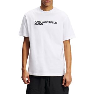 KARL LAGERFELD JEANS , Herr, Vanlig Kortärm Essential Logo T-Shirt, Vanlig Fit, Vit, XXL KARL LAGERFELD JEANS , Herr, Vanlig Kortärm Essential Logo T-Shirt, Vanlig Fit, Vit, XXL