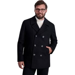 Nautica Herr Big and Tall Melton dubbelknäppt peacoat, Svart, L Nautica Herr Big and Tall Melton dubbelknäppt peacoat, Svart, L