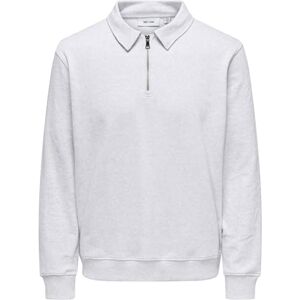 Only & Sons ONSDAVID REG halv dragkedja sweat, Ljusgrå melange, XL Only & Sons ONSDAVID REG halv dragkedja sweat, Ljusgrå melange, XL