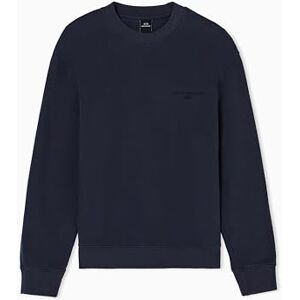 Giorgio Armani Långärmad rygglogotyp för män, avslappnad passform, tröja, blå, XL, djup marin, XL Giorgio Armani Långärmad rygglogotyp för män, avslappnad passform, tröja, blå, XL, djup marin, XL
