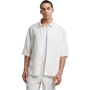 Urban Classics Herrskjorta boxy bomull linne skjorta vit sand XXL, Vit, XXL Urban Classics Herrskjorta boxy bomull linne skjorta vit sand XXL, Vit, XXL