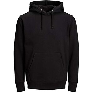 JACK & JONES Huvtröja för män med mjuk tröja, svart, XS JACK & JONES Huvtröja för män med mjuk tröja, svart, XS