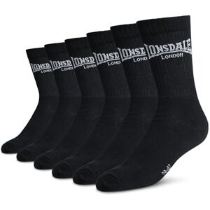 Lonsdale Unisex sportstrumpor 6-pack GILBERT, Svart/Vit, 35-38 Lonsdale Unisex sportstrumpor 6-pack GILBERT, Svart/Vit, 35-38