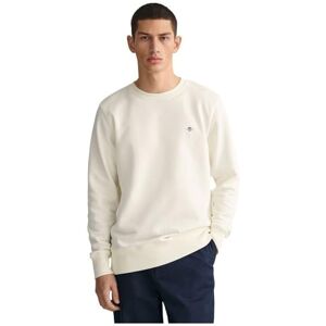 GANT Reg Shield C Neck Sweat Sweatshirt för män, Äggskal, XL GANT Reg Shield C Neck Sweat Sweatshirt för män, Äggskal, XL
