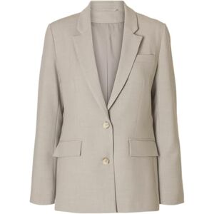 SELECTED FEMME Slfrita Ls Classic Blazer Mel Noos, Island Fossil, 34 SELECTED FEMME Slfrita Ls Classic Blazer Mel Noos, Island Fossil, 34