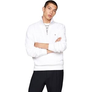 Tommy Hilfiger herr ESSENTIAL FLEECE 1/4 ZIP MW0MW37233, halv dragkedja tröja, vit, XXXL, Vit (vit), 3XL stor Tommy Hilfiger herr ESSENTIAL FLEECE 1/4 ZIP MW0MW37233, halv dragkedja tröja, vit, XXXL, Vit (vit), 3XL stor