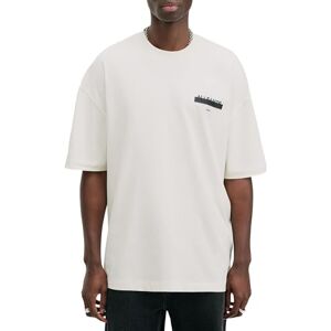 AllSaints Redact kortärmad herrskjorta med rund hals, Askvit, XXL AllSaints Redact kortärmad herrskjorta med rund hals, Askvit, XXL