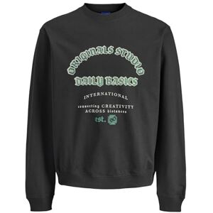 JACK & JONES Jormeadows främre sweat crew neck, svart, XL JACK & JONES Jormeadows främre sweat crew neck, svart, XL