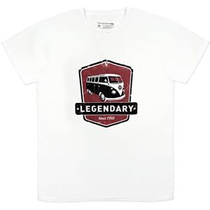 BRISA VW Collection – snygg vintage Volkswagen T1 Bulli Bus T-shirt, unisex med retromotiv, röd/vit, L BRISA VW Collection – snygg vintage Volkswagen T1 Bulli Bus T-shirt, unisex med retromotiv, röd/vit, L