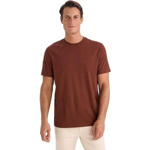 DeFacto Basic T-shirt för män – klassisk t-shirt för män, BRUN, L DeFacto Basic T-shirt för män – klassisk t-shirt för män, BRUN, L