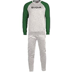 Givova TUTA ITALIEN MÄN 102 G/HALSBAND Sweatshirt MED GRÅ MELANGE KLAR/GRÖN Tg. XS Givova TUTA ITALIEN MÄN 102 G/HALSBAND Sweatshirt MED GRÅ MELANGE KLAR/GRÖN Tg. XS