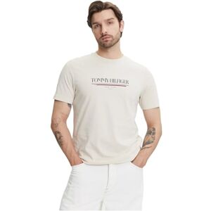 Tommy Hilfiger herr S/S T-shirt, Beige (tidningspapper), XS Tommy Hilfiger herr S/S T-shirt, Beige (tidningspapper), XS