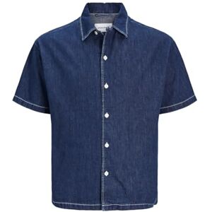 JACK & JONES JJIPALMA JJRESORT skjorta S/S WI 871, Blå denim, XL JACK & JONES JJIPALMA JJRESORT skjorta S/S WI 871, Blå denim, XL