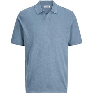 JACK & JONES Jjkane Slub stickad delad hals polo pls – plus size, Blå Mirage, 5XL JACK & JONES Jjkane Slub stickad delad hals polo pls – plus size, Blå Mirage, 5XL