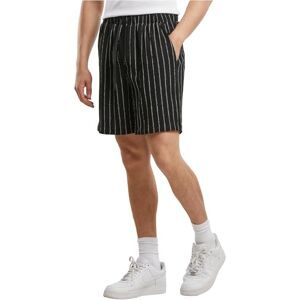 Urban Classics Herrshorts, randiga crinkle Resort shorts, randiga korta byxor i crinkle-utseende för män, storlekar S – 5XL, Svart/offwhite, L Urban Classics Herrshorts, randiga crinkle Resort shorts, randiga korta byxor i crinkle-utseende för män, storlekar S – 5XL, Svart/offwhite, L