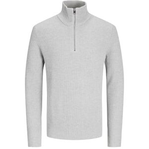 JACK & JONES kofta för män med kvartsdragkedja, enfärgad kofta med dragkedja, Ljusgrå melange, XL JACK & JONES kofta för män med kvartsdragkedja, enfärgad kofta med dragkedja, Ljusgrå melange, XL