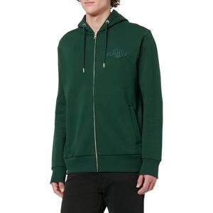 GANT REG Tonal Shield huvtröja med full dragkedja, Tartan grön, L GANT REG Tonal Shield huvtröja med full dragkedja, Tartan grön, L