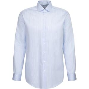 Seidensticker Silkesdekal herr business skjorta – normal passform – lätt att stryka – Kent krage – extra lång arm – 100% bomull, blå, 40 SE Seidensticker Silkesdekal herr business skjorta – normal passform – lätt att stryka – Kent krage – extra lång arm – 100% bomull, blå, 40 SE