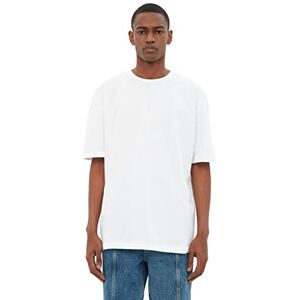 Trendyol Mäns vit manlig basic 100% bomull avslappnad passform cykel krage kortärmad t-shirt, vit, extra stor Trendyol Mäns vit manlig basic 100% bomull avslappnad passform cykel krage kortärmad t-shirt, vit, extra stor