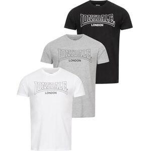 Lonsdale T-shirt för män, normal passform, trepack BEANLEY, Svart/vit/Marl grå, 3XL, 117435 Lonsdale T-shirt för män, normal passform, trepack BEANLEY, Svart/vit/Marl grå, 3XL, 117435