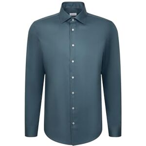 Seidensticker Silkesdekal 643510, smal passform långärmad affärsskjorta, 44, Grön, 44 SE Seidensticker Silkesdekal 643510, smal passform långärmad affärsskjorta, 44, Grön, 44 SE