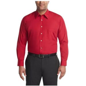 Van Heusen Långärmad skjorta för män, Big Fit Poplin, Flamma, 18" Neck 32"-33" Sleeve Van Heusen Långärmad skjorta för män, Big Fit Poplin, Flamma, 18" Neck 32"-33" Sleeve