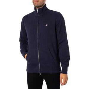 GANT Herr Reg Shield Full Zip Sweat kofta, Kvällsblå, S GANT Herr Reg Shield Full Zip Sweat kofta, Kvällsblå, S