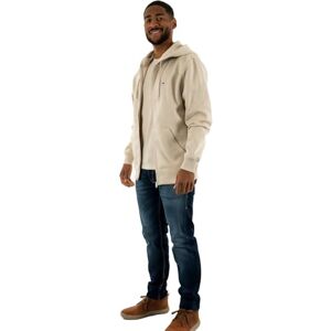 Tommy Jeans herr TJM REG S FLAG ZIP THRU DM0DM20743 dragkedja genom huvtröja, beige (tidningspapperint), XS, Beige (tidningspapper), XS Tommy Jeans herr TJM REG S FLAG ZIP THRU DM0DM20743 dragkedja genom huvtröja, beige (tidningspapperint), XS, Beige (tidningspapper), XS